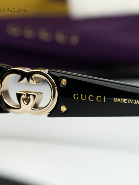 Gucci Women Sunglasses Black Grey Rectangle GG1661S 001 BRAND NEW